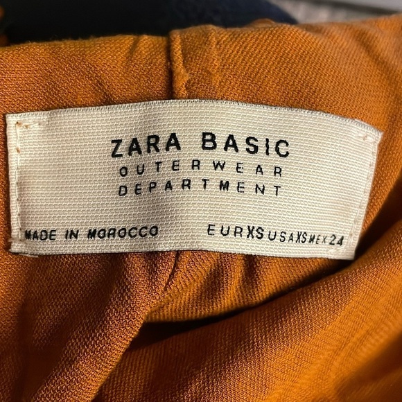 Zara Basic Women Longline Trench Coat XS Orange Lightweight Contemporary Preppy - Picture 12 of 17
